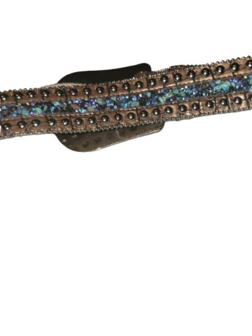 Embellished Rhinestone Turquoise Western Belt - Picture 6 of 6